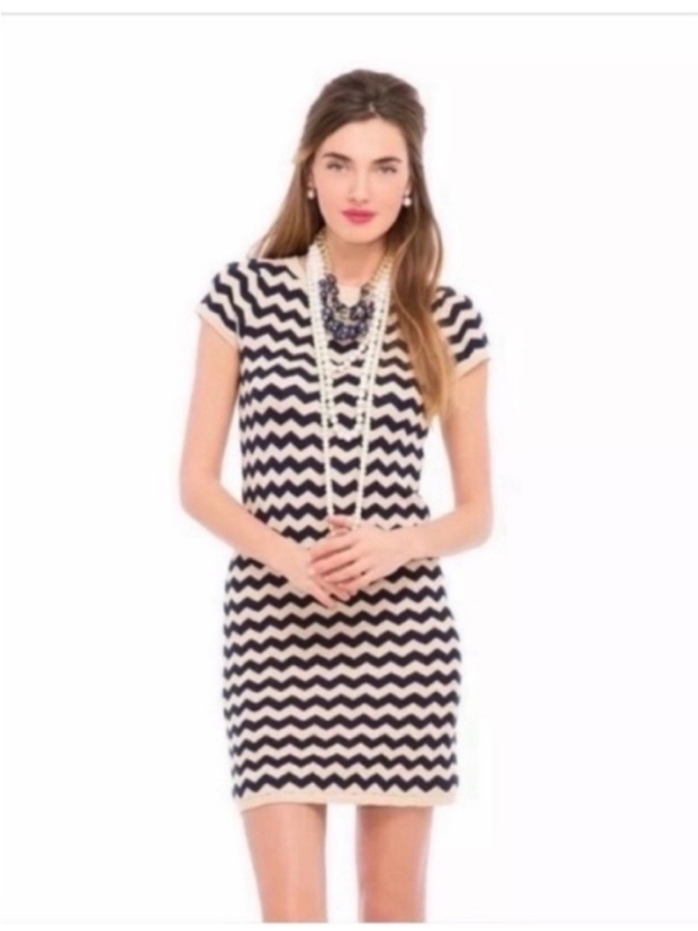 Lilly Pulitzer Santana sweater dress navy gold true dazzle striped wool